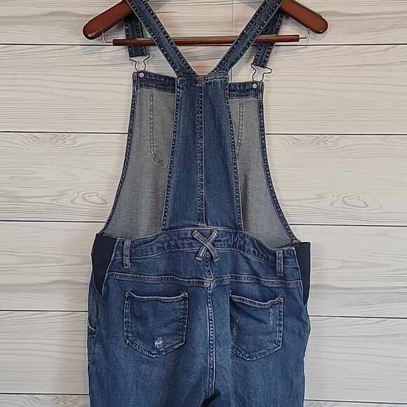 Indigo Blue Ankle Denim Women's Maternity Overalls Size L - Picture 5 of 11